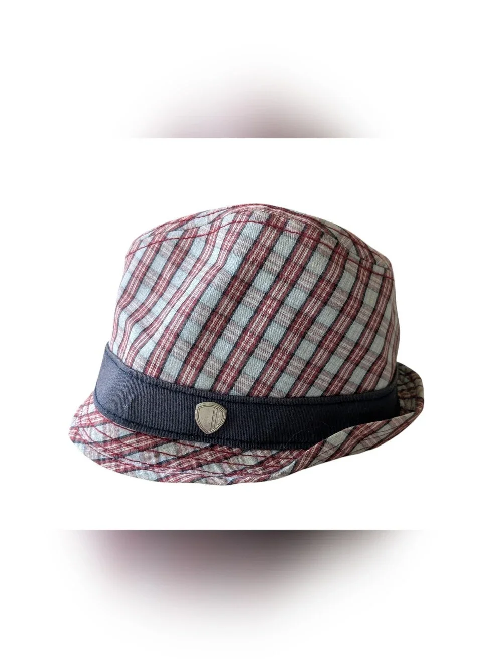 Ben Sherman Trilby Hat Blue & Pink Plaid